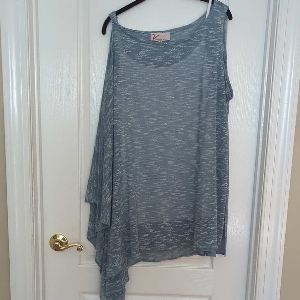 NWOT Vanessa Willams Asymmetrical Blue Women's Top XL